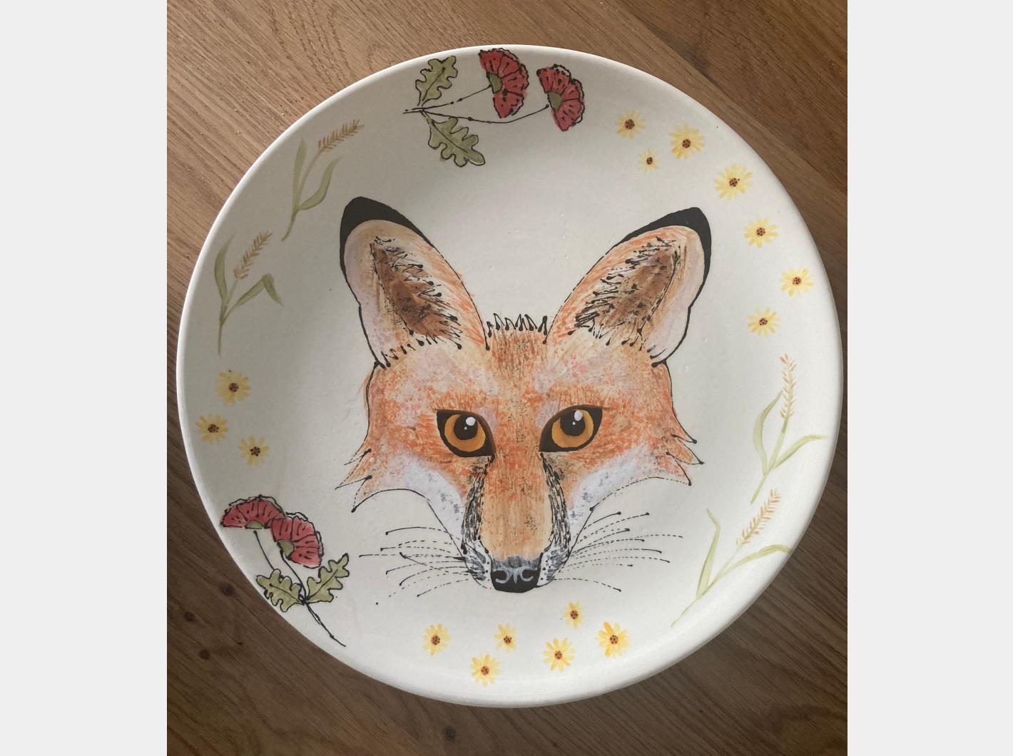 Large Fox Serving Plate
